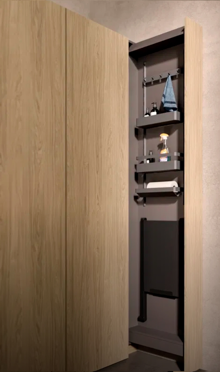 Élément à usages multiples ménager avec système de rangement