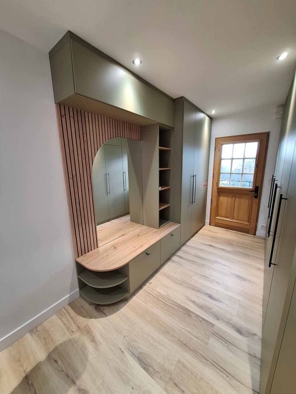 aménagement d'entrée de couleur vert